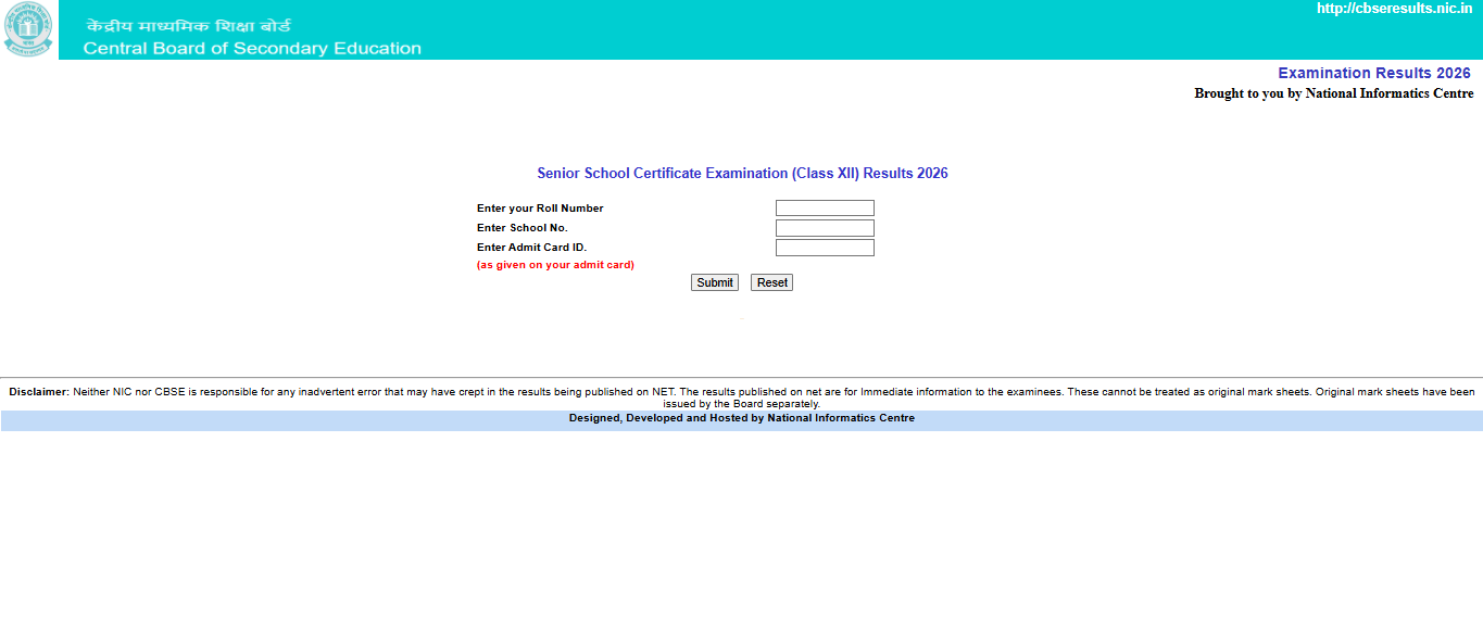 CBSE Portal to Check Class 12 Results